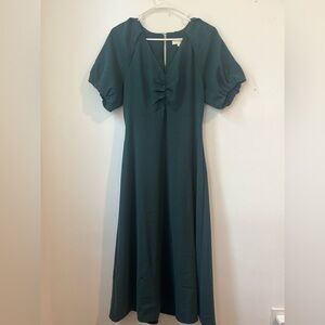 Bohme Maeve Elegant Teal Midi Dress Size S In Hood Condition
